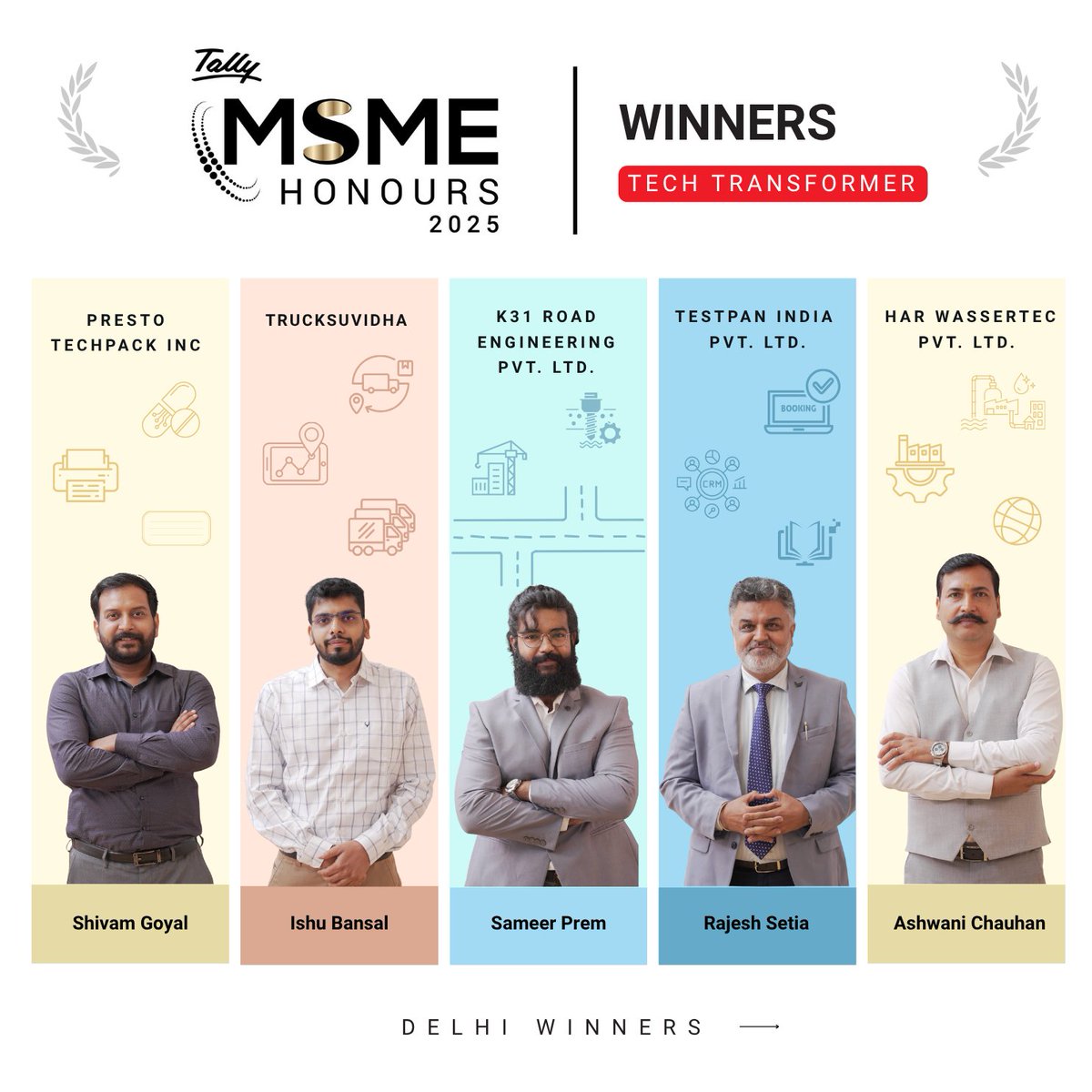 htTweets's tweet photo. [PARTNERED]

From solar power and pet care to AI marketing and clean water, the Delhi edition of Tally MSME Honours 2025 celebrated breakthrough businesses from across North India.
#StartsWithOne
Meet the winners.

#TallyMSMEHonours2025 #NewGenIcon #TechForGood #ChampionOfCause #MSMEIndia | @tallysolutions