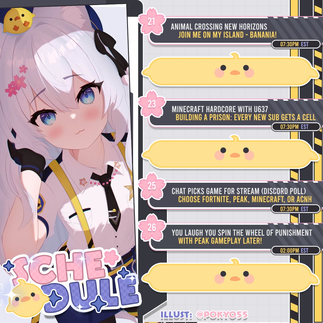 coratfg's tweet image. ๐ค๐ฎ SCHEDULE FOR 7/21 - 7/27 ๐ฎ๐ค
This Friday I'll have you all pick my game!! Discord poll will be out tomorrow or on Tuesday! Other than that Saturday will be lots of fun with you laugh you spin the wheel of punishment!! ๐ฅ๐ฉท
๐๏ธ@ luckymayachie
๐จ@ pokyo55