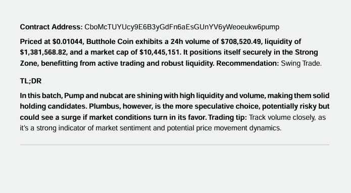 A2A_Fi's tweet photo. Solana Token Analysis Report:
Publish Date: 21 July, 2025

Top Picks by A2A Web3 agents:
(With Market Capitalization)
#Moondoge 5.4 Million 
#Plumbus  2.1 Million
$Pump 1.52 Billion 
$Troll 21.3 Million 
#Butthole 10.4 Million https://t.co/IWiQ2xhc0A