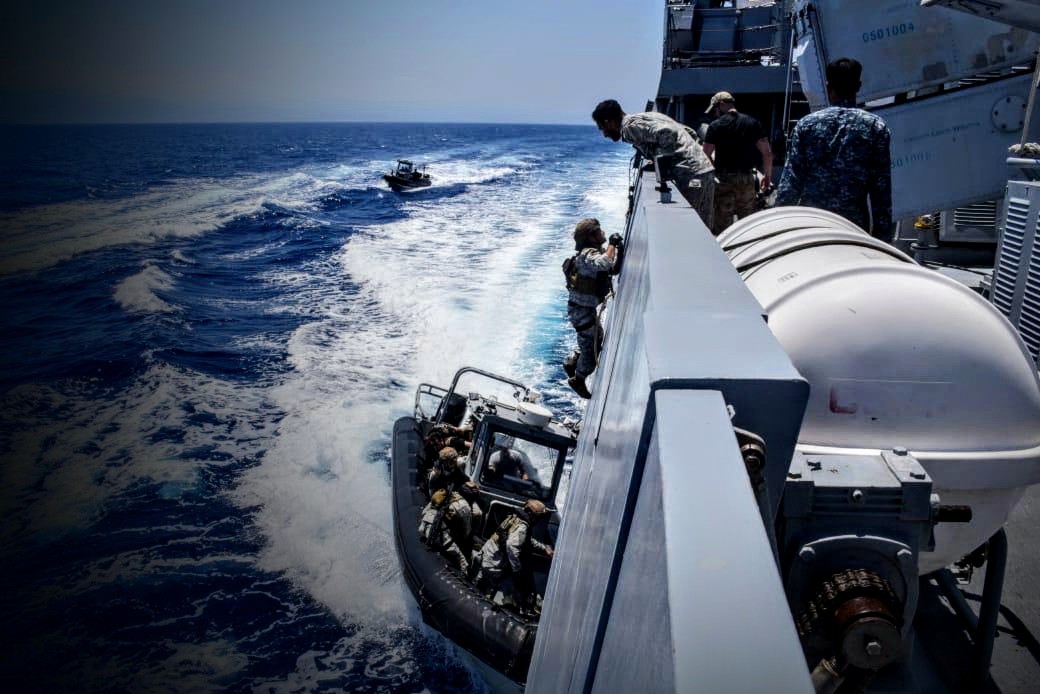On the high seas off Lebanon, UK Royal Marine Commandos <a href="/42_commando/">42 Commando Royal Marines</a> deliver Vessel Boarding &amp; Coxswain training to <a href="/LebarmyOfficial/">الجيش اللبناني</a> Marine Commandos. Effective maritime security underpins regional stability. Grateful to <a href="/UNIFIL_/">UNIFIL</a> for providing the training vessel.