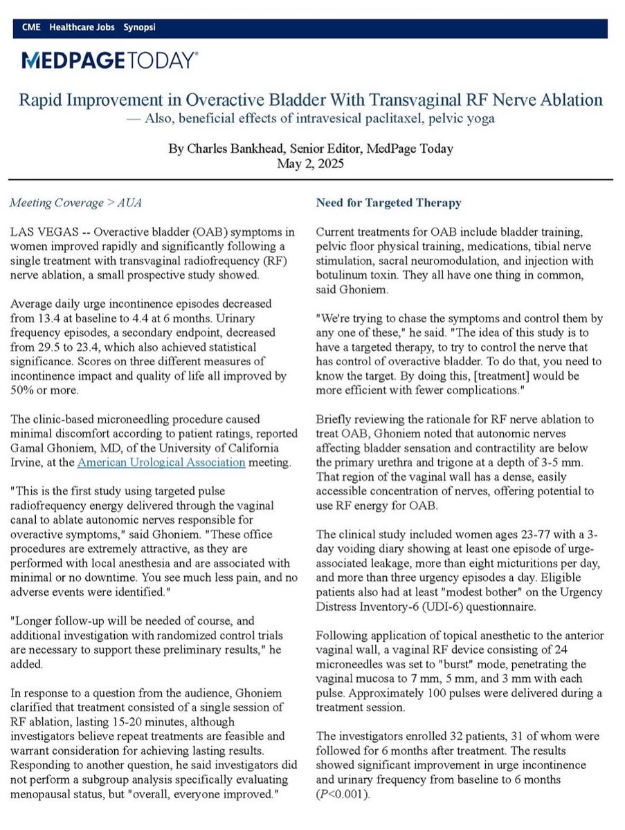 GlamGyno's tweet image. 🌟Breakthrough for Women’s Health: just ONE treatment with #EmpowerRF led to rapid and significant relief from overactive bladder symptoms in women 🙌

Contact our office today to schedule a free consultation to learn what this could mean for you ⬇️
📲 Call/Text: (810) 444-5893