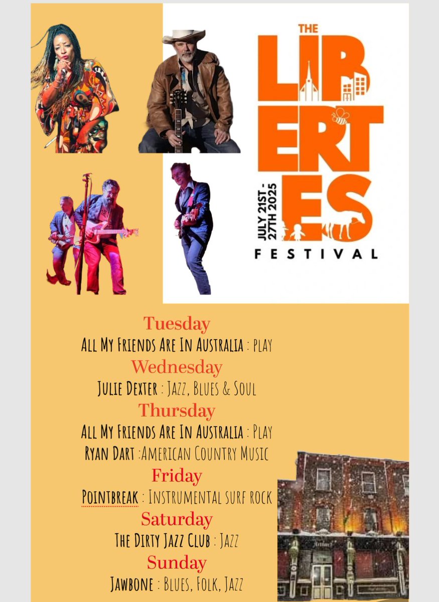 Arthur's Blues & Jazz Club (@dublinbluesjazz) on Twitter photo Today the <a href="/Liberties_Fest/">LibertiesFestDublin</a> starts.
More info on our music here
eventbrite.ie/o/arthurs-blue⦠Today the <a href="/Liberties_Fest/">LibertiesFestDublin</a> starts.
More info on our music here
eventbrite.ie/o/arthurs-blueā¦