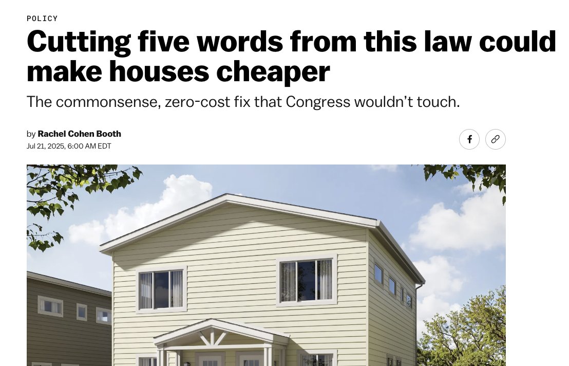 rcobooth's tweet image. New: A 50-year-old federal rule has stifled affordable housing. Congress may finally, at long last, do something about it
vox.com/policy/420254/…