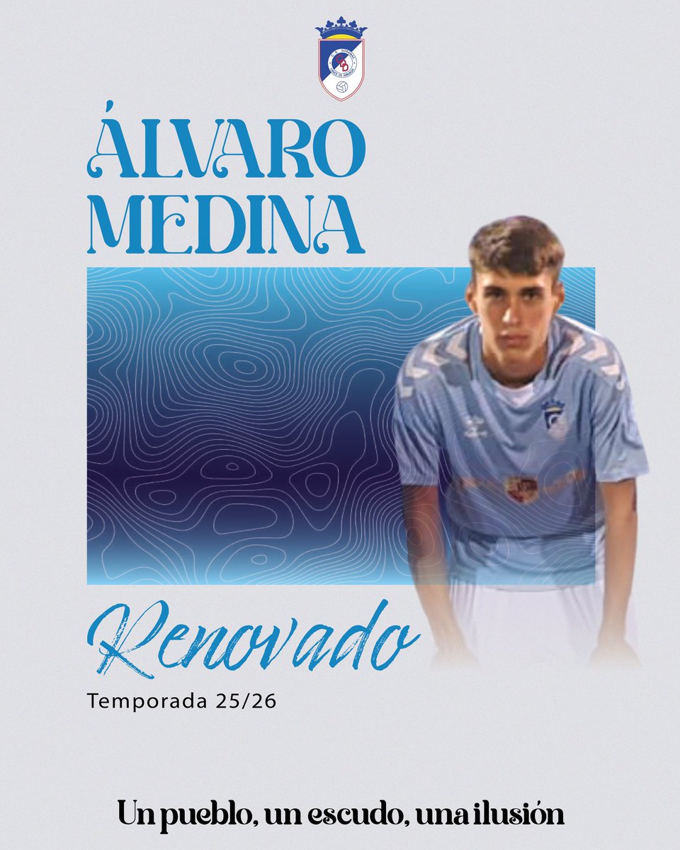 ✍🏽 Álvaro Medina renueva su compromiso con el CD Doramas y continuará defendiendo nuestros colores la próxima temporada.🩵🤍