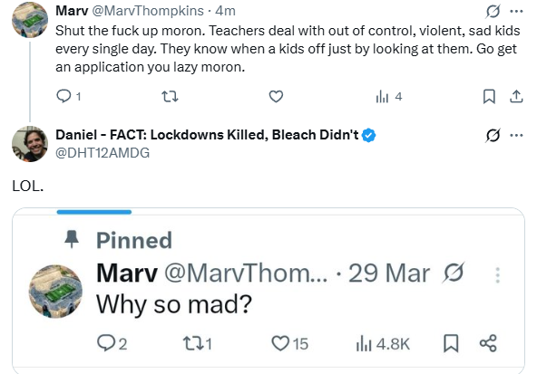 wrong_speak's tweet image. This place is special. Filled with angry people who project while believing everyone, except themselves, are morons.
I assure you, this response doesn't match up to the tone of the post they're replying to.
H/t @DHT12AMDG for the hilarious find