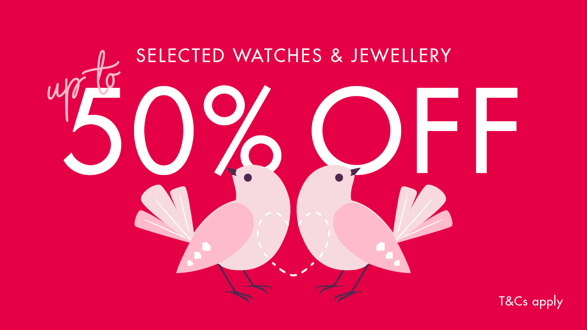 FestivalPlace's tweet image. Save up to 50% off on selected items at @fhindsjewellers right now! Including shining diamonds, elegant watches, and this season’s must-have jewellery.
