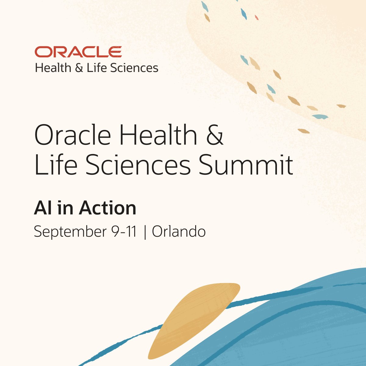 Thinking about joining us in Orlando for the Oracle Health and Life Sciences Summit? Here are 3 reasons you should attend: social.ora.cl/60004DGGO 
🔎 See AI in action
🎯 Hear real-world success stories
🤝 Make meaningful connections