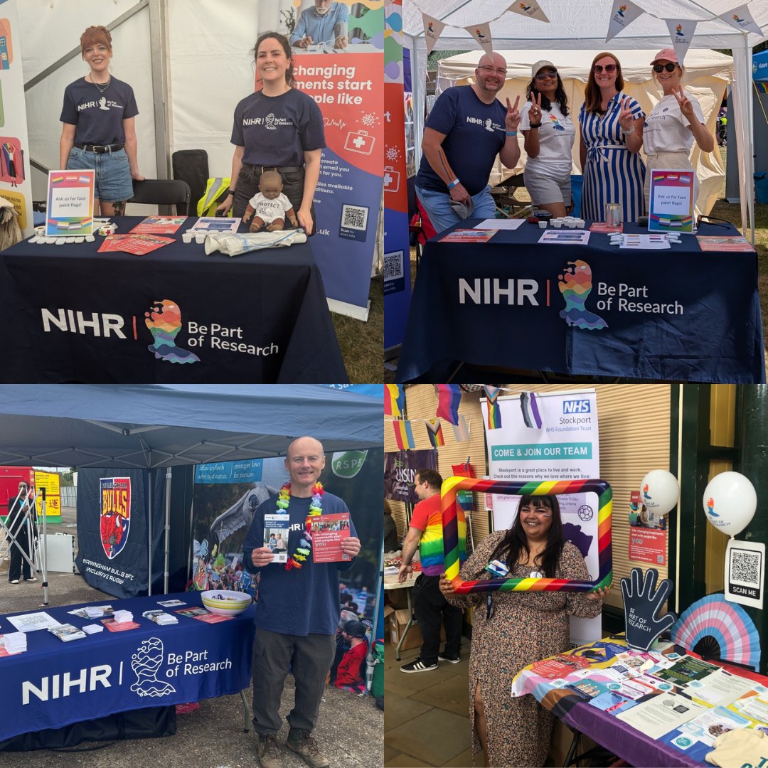 NIHRrdn's tweet image. We've loved attending Pride events in Bristol, Bournemouth, Birmingham and Stockport 🏳️🌈
We spoke with hundreds of people about taking part in health and care research. Our mission is to make research inclusive, accessible and representative of the population.
#BePartOfResearch