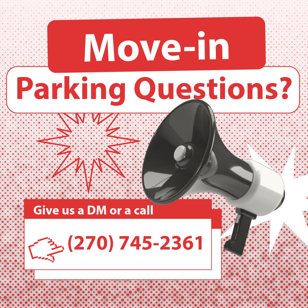 Moving in at WKU and have questions about parking? We’ve got you covered! 

DM us or give us a call 1 We’re here to help make move-in smooth! #WKU #WKUKnowParking
