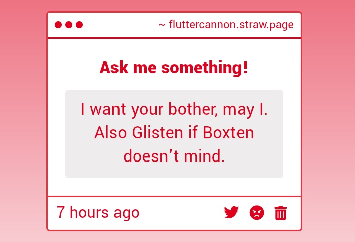 Fluttercannon's tweet image. ???