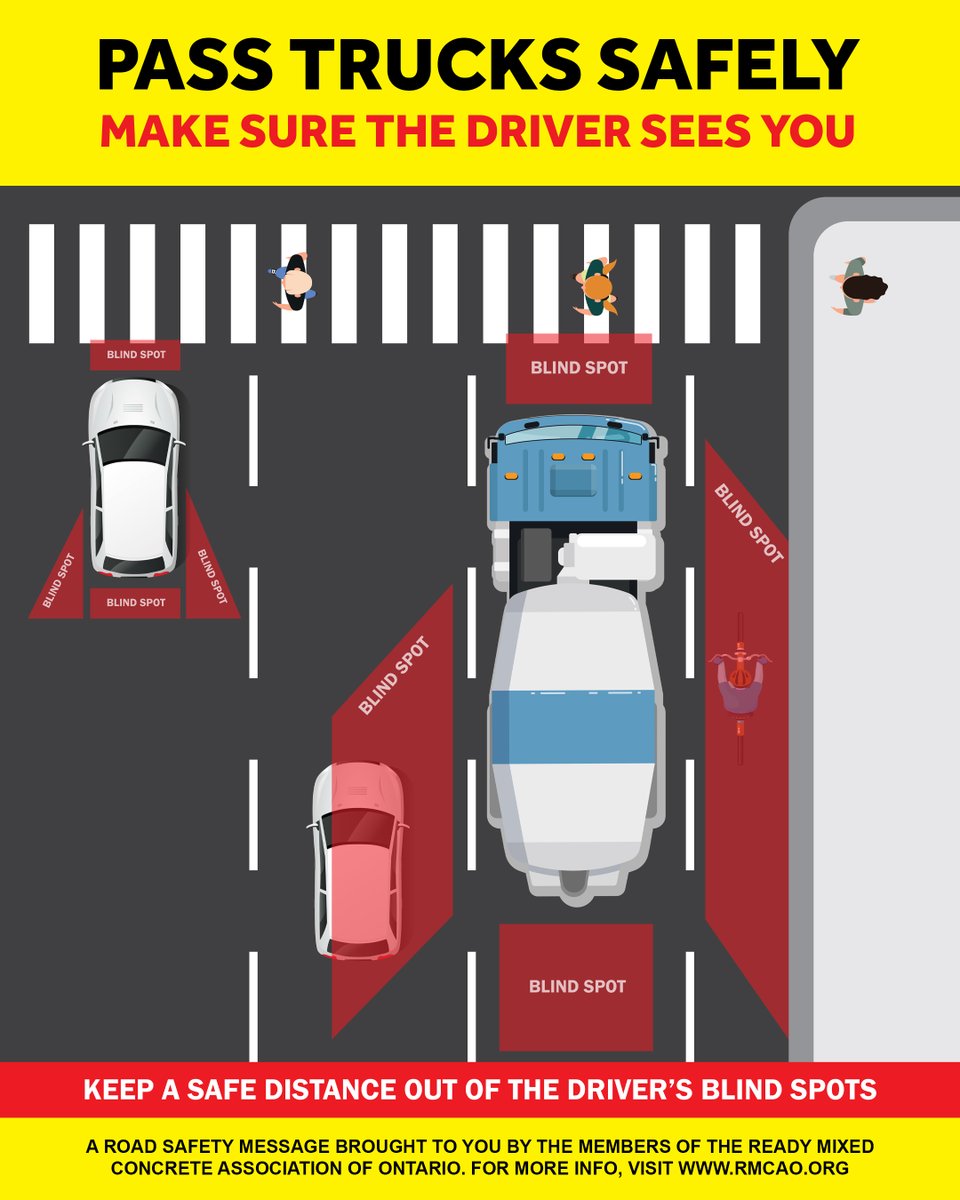 TARBA_CA's tweet image. Driving a truck is different from driving a car. We can make roads safer by understanding the limitations some vehicles have.
🔗Go to PassTrucksSafely.ca to learn more about truck blind spots and rules on how to share the road with trucks safely.