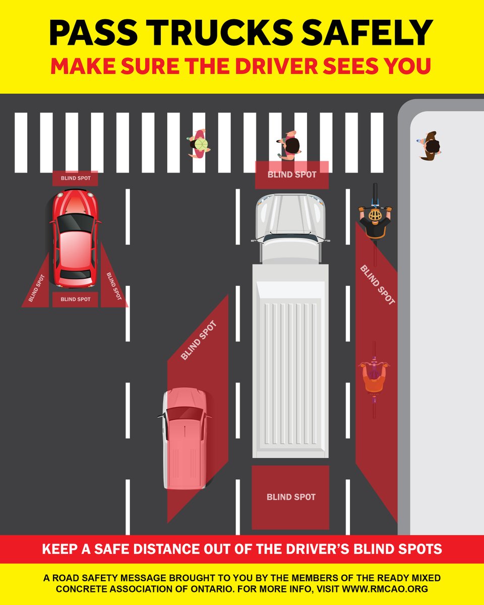 TARBA_CA's tweet image. Driving a truck is different from driving a car. We can make roads safer by understanding the limitations some vehicles have.
🔗Go to PassTrucksSafely.ca to learn more about truck blind spots and rules on how to share the road with trucks safely.