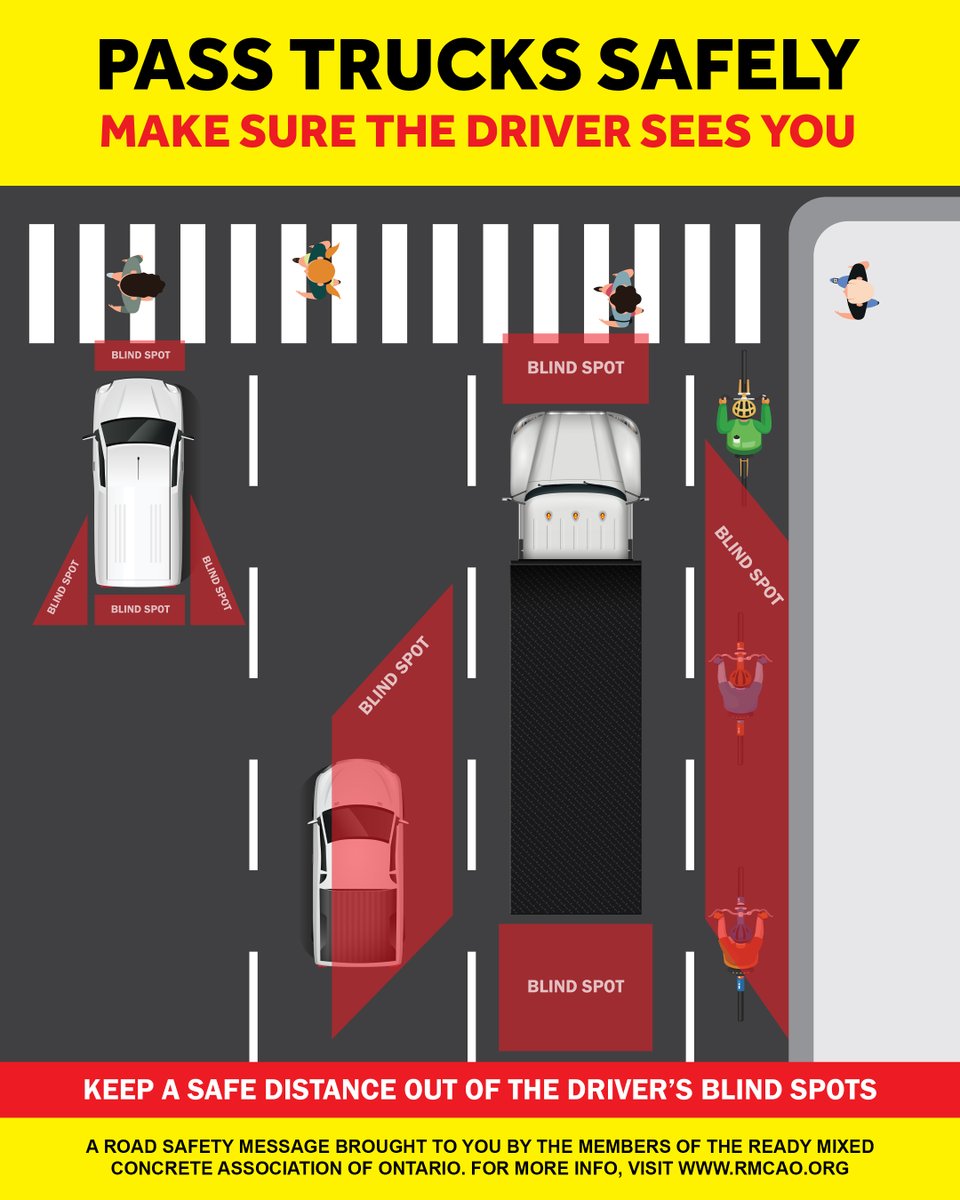 TARBA_CA's tweet image. Driving a truck is different from driving a car. We can make roads safer by understanding the limitations some vehicles have.
🔗Go to PassTrucksSafely.ca to learn more about truck blind spots and rules on how to share the road with trucks safely.