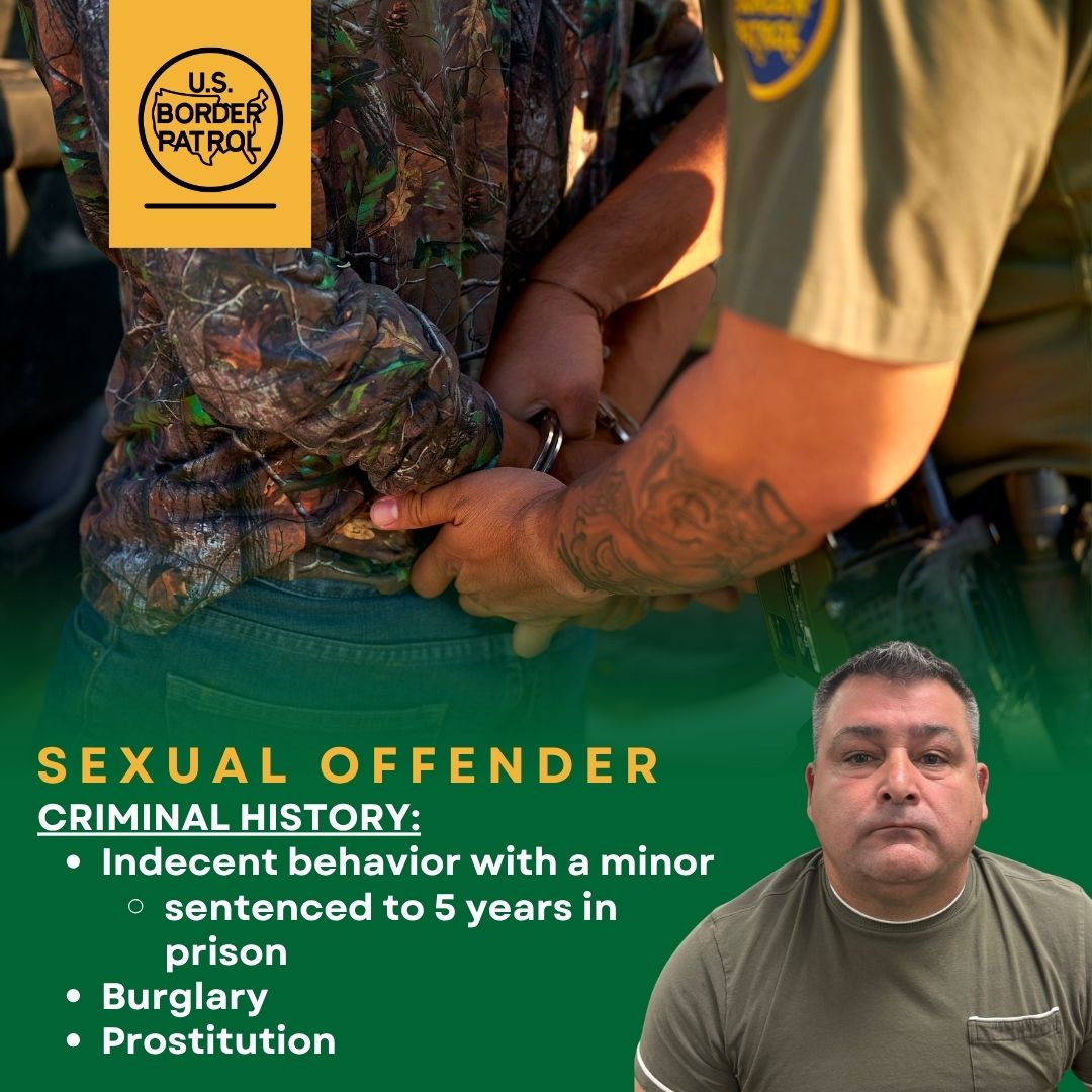 USBPChief's tweet image. CONVICTED SEX OFFENDER APPREHENDED!
7/16- USBP agents in Miami, apprehended a Cuban national with an alarming criminal history. This sex offender was ordered removed in 2012 but never left.
🔴Convictions:
▪️Indecent behavior with a minor- sentenced to 5 years in prison…
