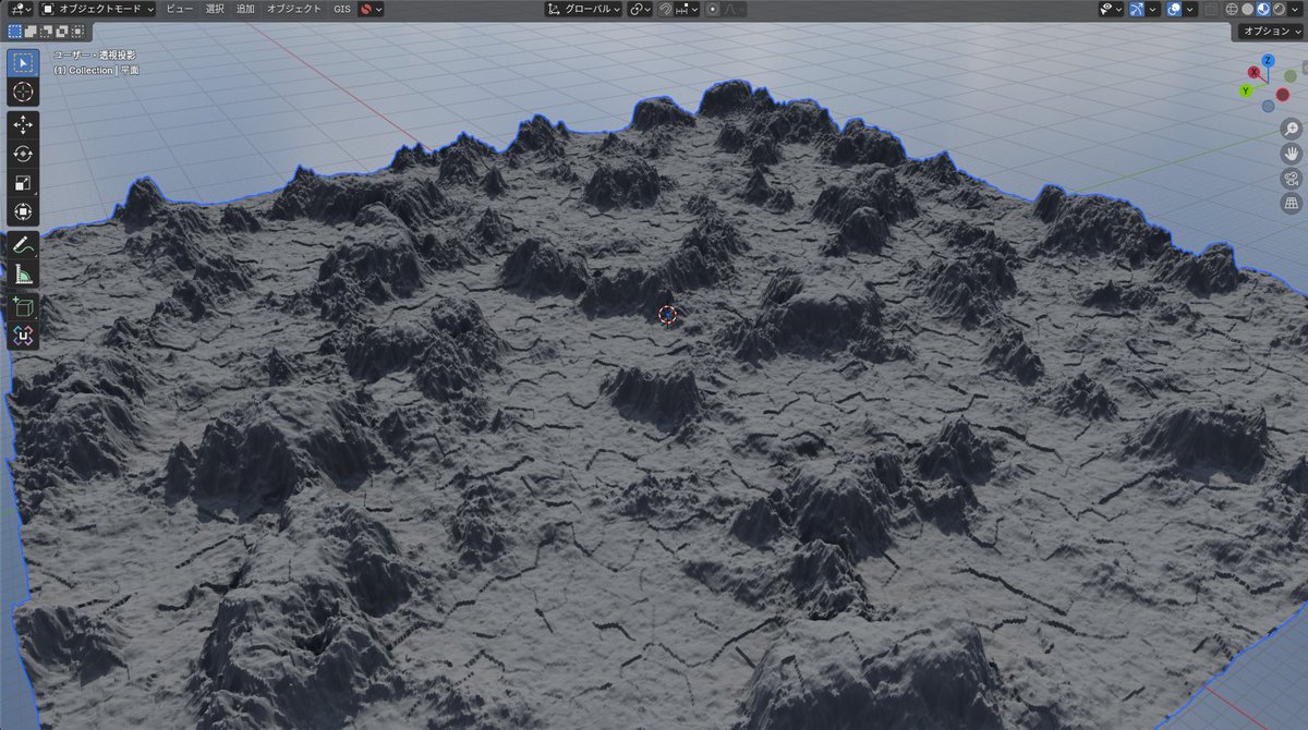 async0x4c's tweet image. ジオメトリノードで作った地形
#blender
