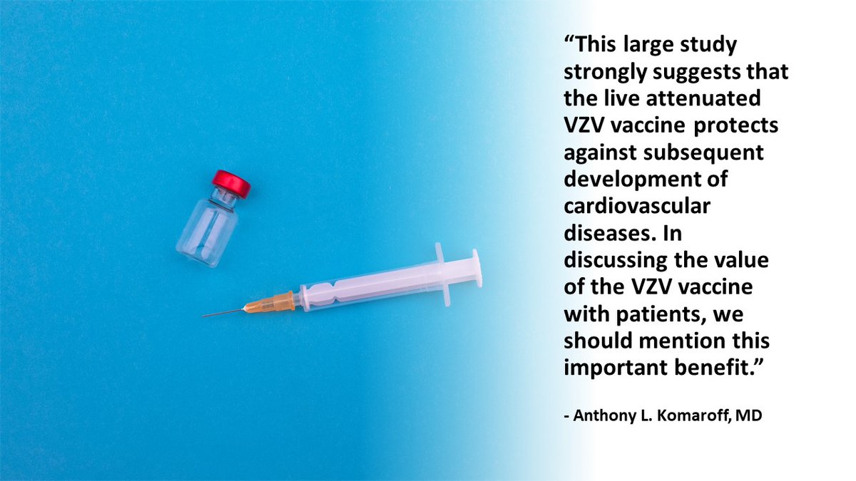 JWatch's tweet image. Shingles Vaccination Probably Protects Against Heart Disease
In a large observational study, risk for cardiovascular disease was 25% lower among vaccinated people. jwat.ch/4kOiqAn
#shingles #vaccine