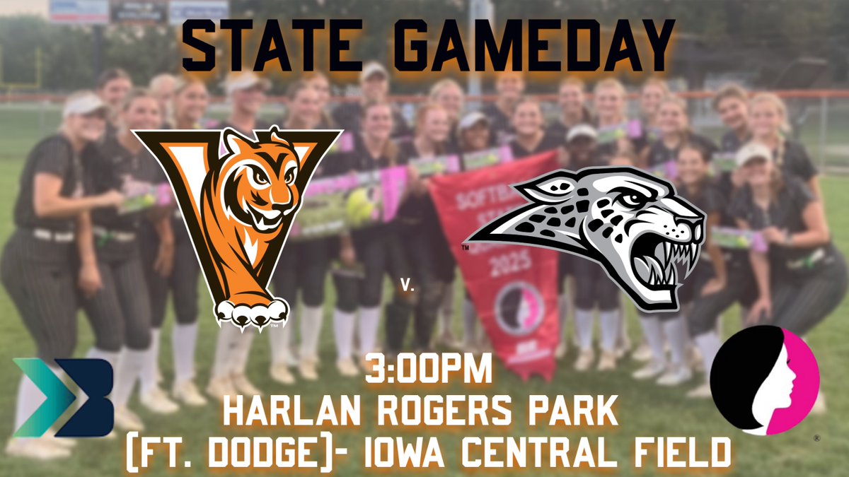 STATE GAMEDAY for <a href="/VHSTigerSB/">Coach Bakey</a> @ 📅July 21
📍Harlan Rogers Park (Ft. Dodge)- Iowa Central Field
🕢3pm
 🆚Ankeny Centennial
🎟️$15- via the Bound app and:
tickets.gobound.com/.../h202507070…
Ticket is good for parking, and is for contests all day Monday.
📺watchighsau.com 
#rolltigers