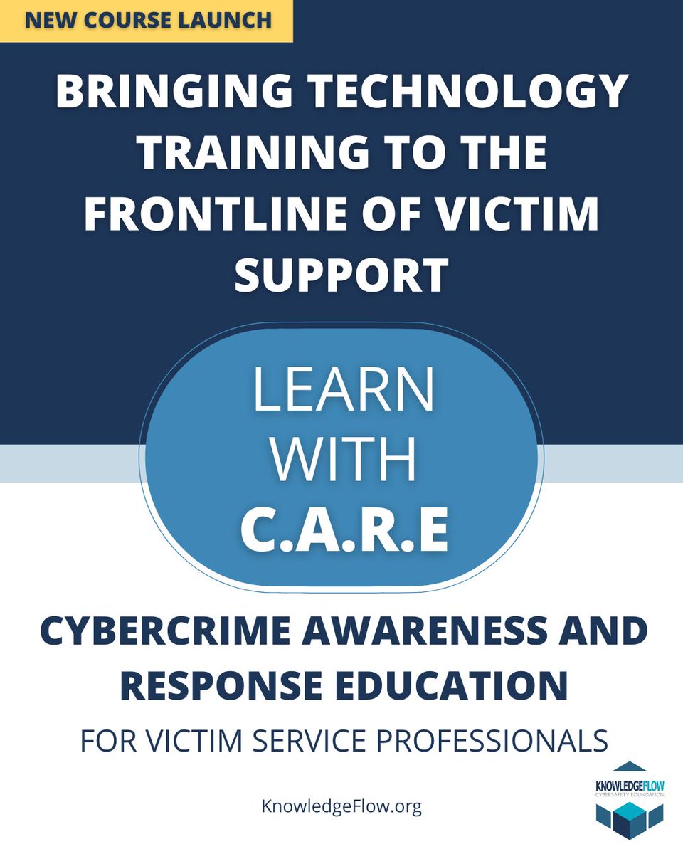 Introducing CARE: Cybercrime Awareness &amp; Response Education.

Tech has changed how harm happens and recovery is now digital as well.
Victim support workers face complex cases like sextortion, identity theft &amp; online stalking. 

#VSCW25 #VictimSupport #KnowledgeFlow #UnHackable
