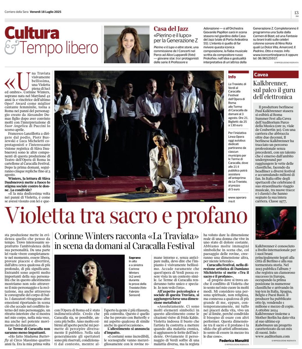 Corinne Winters (@corinnesoprano) on Twitter photo Grazie <a href="/Corriere/">Corriere della Sera</a> per la bellissima intervista! Three chances left to see me as Violetta before I retire the role: July 23, July 27 & Aug 2. After a fab premiere, I’m really looking forward to the rest of the run! 💃🏻🥀 Grazie <a href="/Corriere/">Corriere della Sera</a> per la bellissima intervista! Three chances left to see me as Violetta before I retire the role: July 23, July 27 & Aug 2. After a fab premiere, I’m really looking forward to the rest of the run! 💃🏻🥀