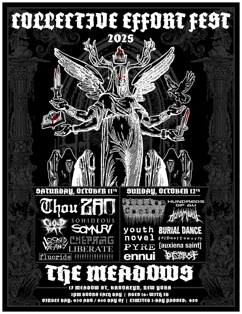 OfficialZao's tweet photo. We will be playing day one of the Collective Effort Fest in Brooklyn on Saturday October 11th at the Meadows. 
https://t.co/EI5jANwpGy https://t.co/QsStLoWYPh