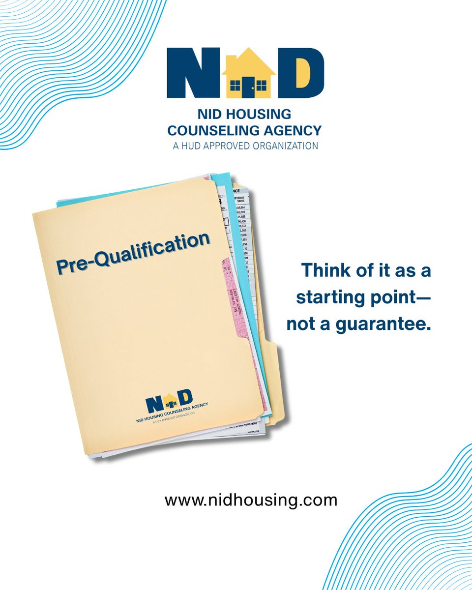NIDHousing's tweet image. 📄 Pre-Qualification - A quick snapshot of your finances

✅ Pre-Approval - A more in-depth look at your finances

#HomebuyingHelp #MortgagePrep #HousingCounselingWorks #NIDHousing
