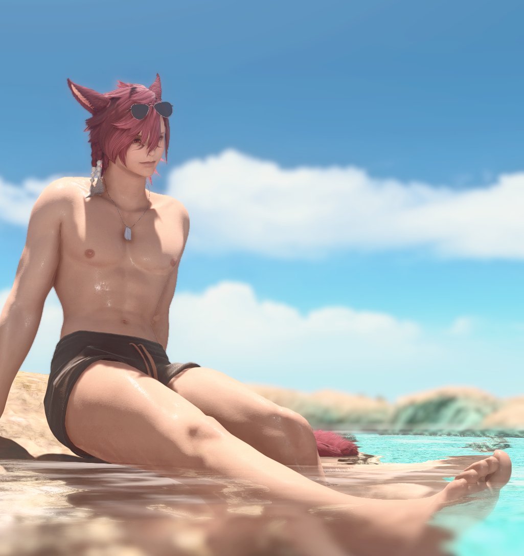 Inumaki_FFXIV's tweet image. Chilling on the beach💭🏖️

#Miqote #GPOSE #GPSOER