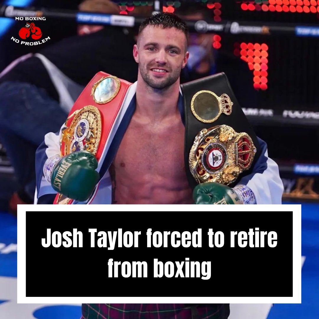 MoBoxingNP's tweet image. Josh Taylor has announced he is retiring from boxing at the advice of his doctors over a recurring issue with his eye. π
Taylor was told he runs the risk of losing his eyesight if he continues fighting, so the former undisputed champion is calling it a career. π₯
Happyβ¦