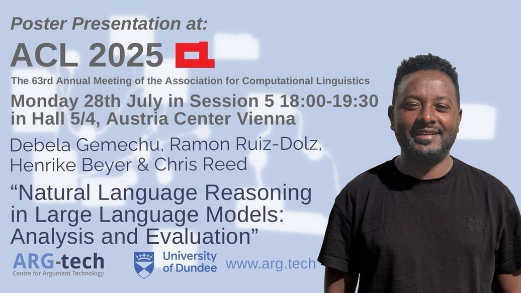 ARG_tech's tweet image. 📌 ACL 2025 is less than a week away and we're looking forward to seeing you at the poster for our paper "Natural Language Reasoning in Large Language Models: Analysis and Evaluation" on Monday 28th July 18:00-19:30 in Hall 4/5!