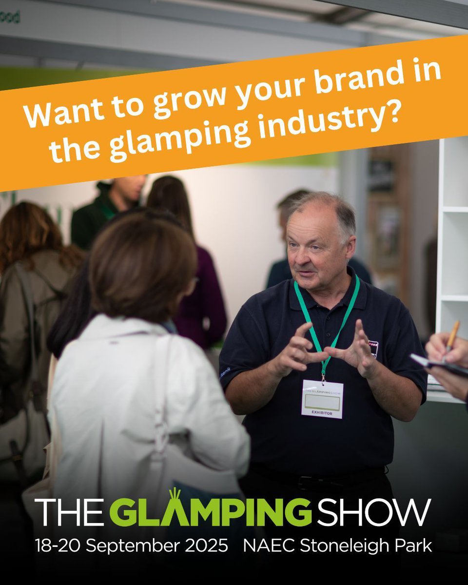 Want to grow your glamping brand? 🏕️

Connect with buyers, launch products &amp; boost sales at The Glamping Show!

✔️ Stands filling fast – book now: theglampingshow.com/exhibit-at-the…

📩 dan.w@theglampingshow.com
📞 07958 030785

#GlampingUK #TradeEvents2025 #OutdoorExhibition