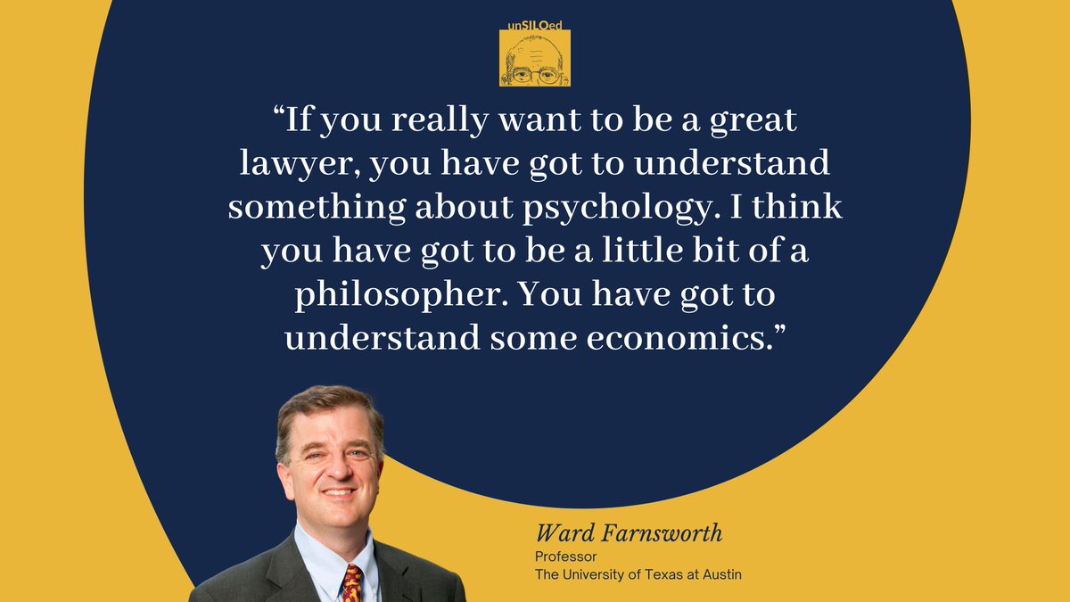 UnsiloedPodcast's tweet image. Ward Farnsworth of @UTexasLaw explores why the best lawyers think like philosophers—and how the Socratic method remains central to both legal education and civic life. The episode is available now. The episode is available at buff.ly/OEOl8vq | @UChicagoPress