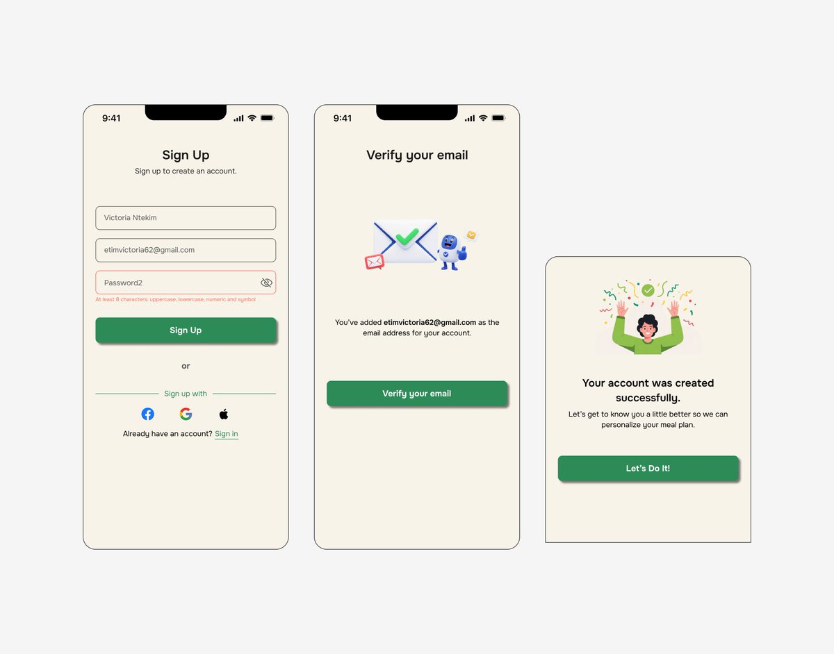 NtekimVictoria's tweet image. I designed a meal planning app that combines personalized nutrition, weekly meal goals & dietitian access, all in one smooth flow π½οΈπ±
Smart, simple, and user-first.