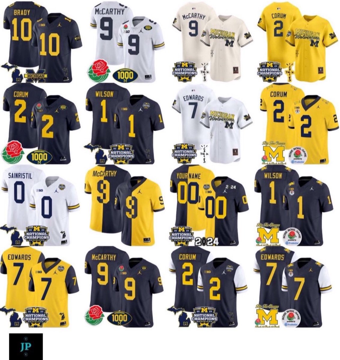 Jersey__Plug's tweet image. A few of our many Michigan Wolverines jerseys available! 銆斤笍
Any player (or name/number) can be done in any style below for sizes 2T through 8X. Patches are optional. Pictures below are of our own actual jerseys.
DM us if you鈥檇 like to order!