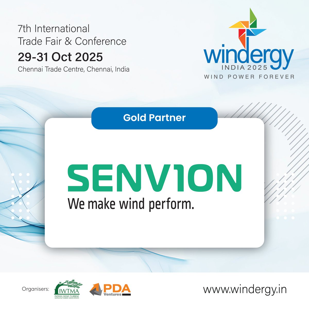 We are delighted to announce and welcome Senvion as our 𝐆𝐨𝐥𝐝 𝐏𝐚𝐫𝐭𝐧𝐞𝐫 for the upcoming 7th edition of Windergy India 2025.

Senvion, with engineering excellence spanning over 25 years, is one of the fastest-growing firms in the Indian wind industry.

From humble