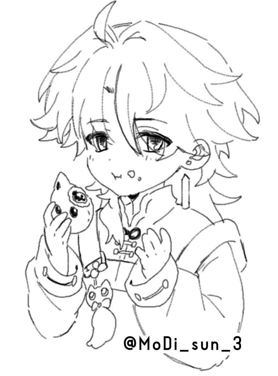 MoDi_sun_3's tweet image. 絵チャで描いた刃ちゃんショタ🥰
#Blade #HonkaiStarRail