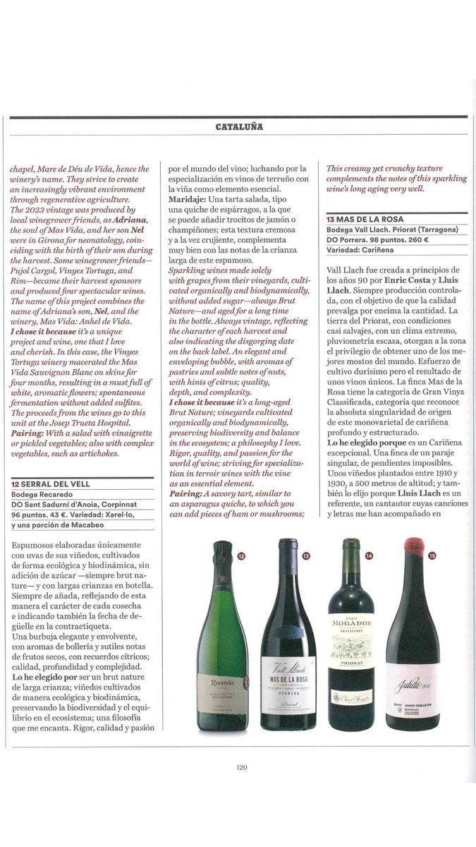 Celler Vall Llach (@vallllach) on Twitter photo Molt contents que la Clara Puigvert de <a href="/lescols/">Restaurant Les Cols</a> hagi triat el Mas de la Rosa com un dels "365 vinos para brindar todo el año" de la <a href="/TapasMagazine/">tapasmagazine</a> 🍷🤩 Molt contents que la Clara Puigvert de <a href="/lescols/">Restaurant Les Cols</a> hagi triat el Mas de la Rosa com un dels "365 vinos para brindar todo el año" de la <a href="/TapasMagazine/">tapasmagazine</a> 🍷🤩