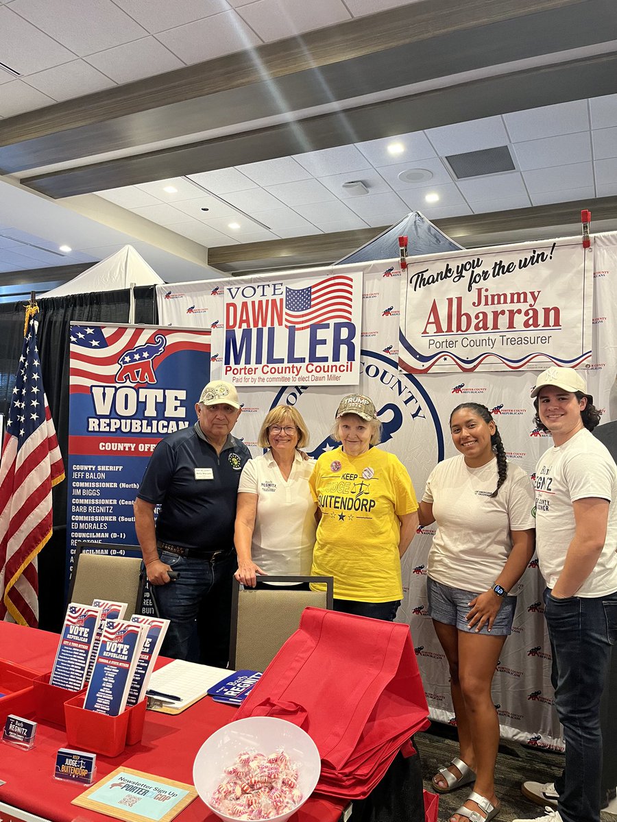 IndianaAFP's tweet image. Northwest Indiana Engagement Director Gavin Dinius spent time this weekend in Porter County meeting with the Valparaiso Republicans and talking to folks at the Porter Co fair about the positive impact of the One Big Beautiful Bill!