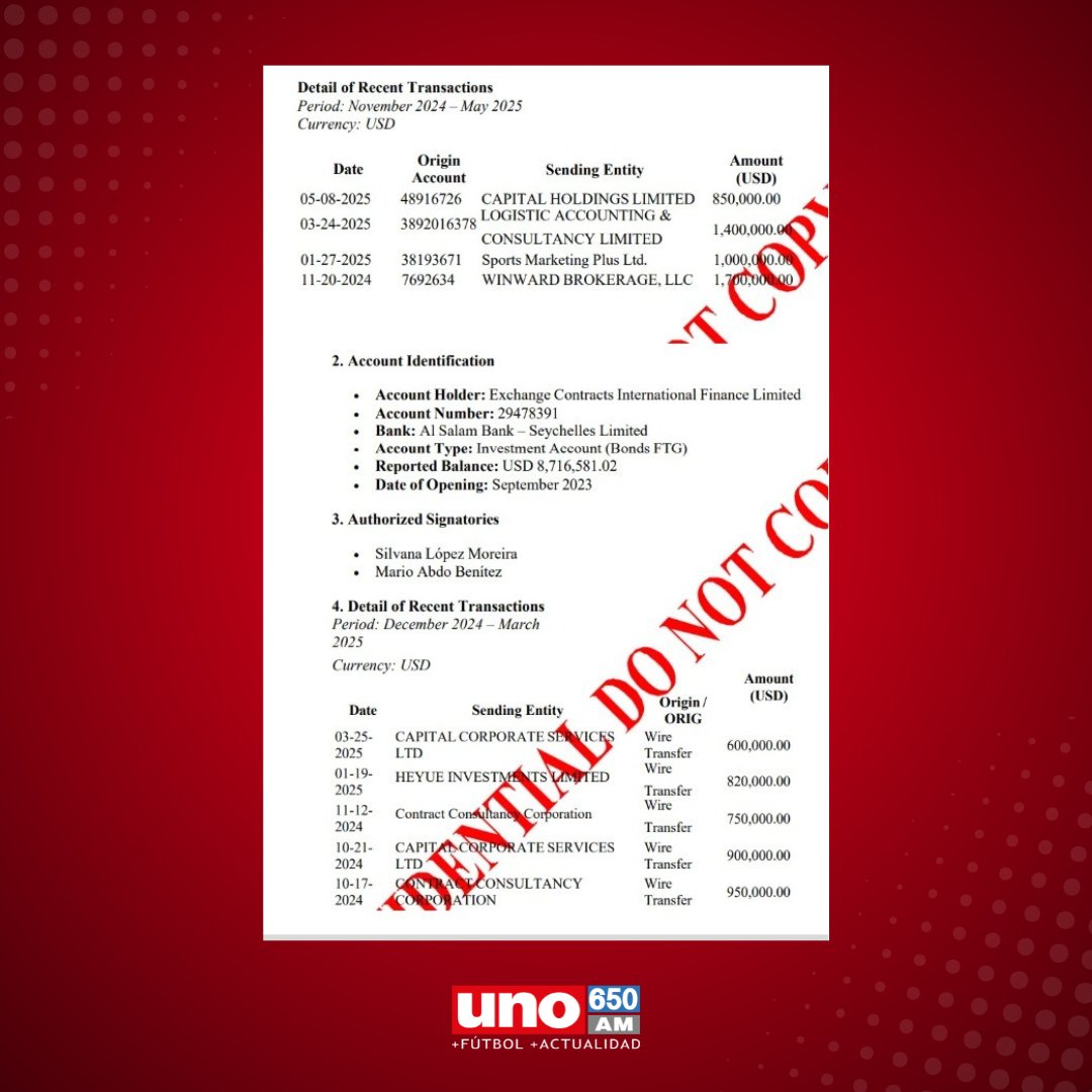 #URGENTE💣| Abdo habría escondido USD. 21 millones no declarados tras dejar el poder

👉El portal argentino #PeriodismoyPunto reveló registros bancarios que salpican al expresidente de la República, quien habría ocultado el millonario monto en las islas Seychelles.

👀La suma