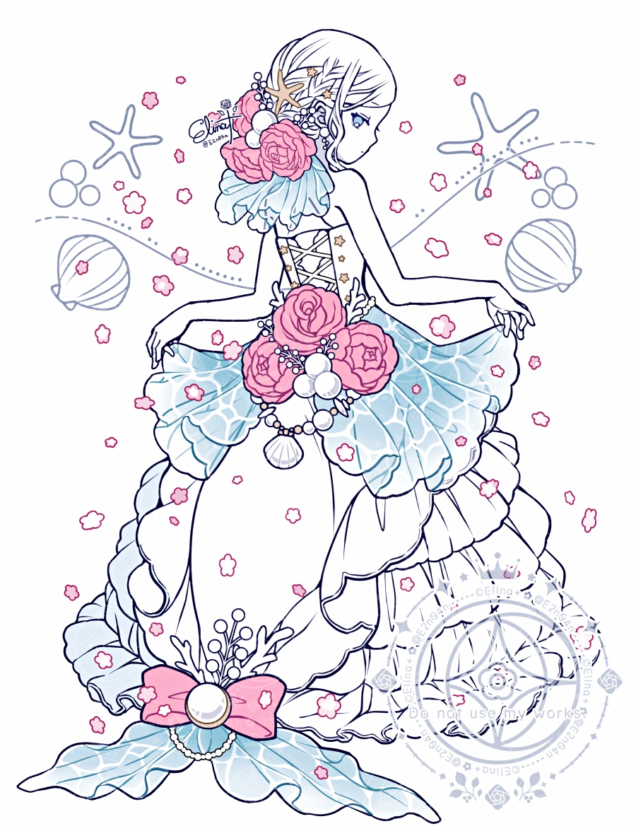 E2n04n's tweet image. マーメイドレス
#三連休はフォロワーさんが増えるらしい 
#海の日