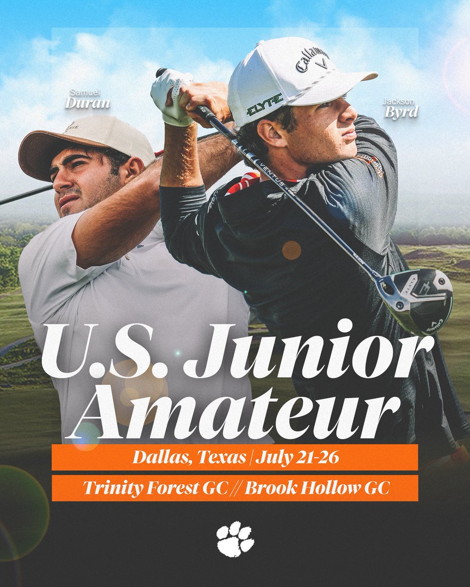 ClemsonMGolf's tweet image. Good luck to Jackson and Sam as they begin the 2025 U.S. Junior Amateur this week in Dallas, Texas!!
