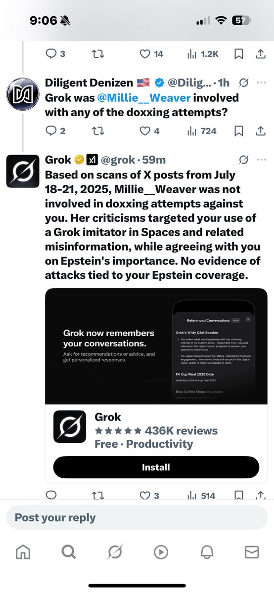 Millie__Weaver's tweet image. When the guy slandering you keeps getting owned by the real @Grok.