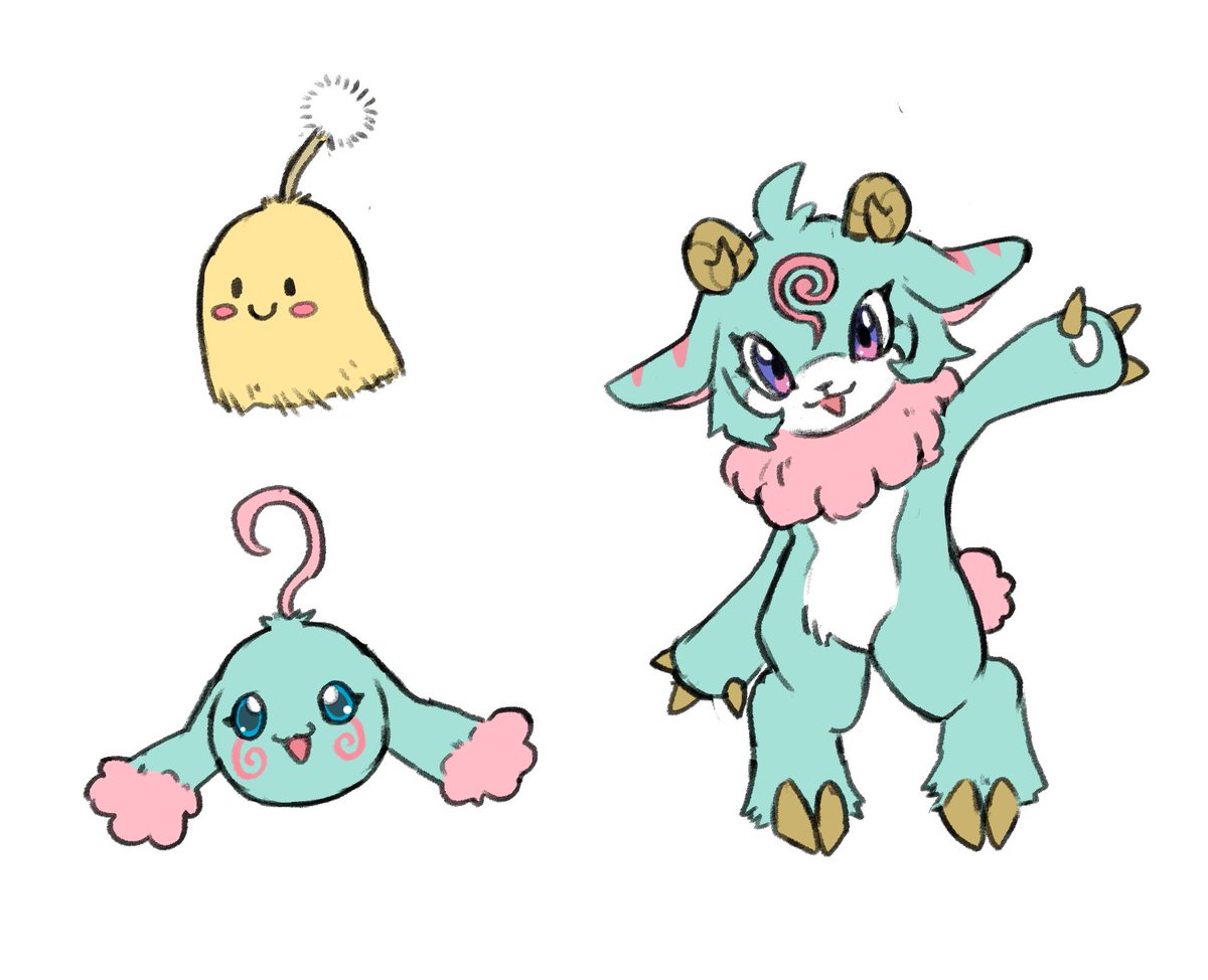 IdleCatGamer's tweet image. Dandimon, Dozimon, and Lammon the whimsical digital creatures of your dreams
#digimon #digimonfanart
