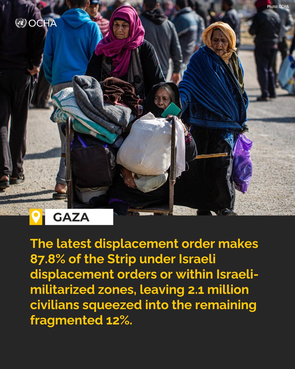 ocharomena's tweet image. Yesterday, another mass displacement order was issued by the Israeli military in #Gaza.
The area hosts ~50K-80K persons in addition to several humanitarian warehouses, 4 primary health clinics, 4 medical points, and critical water infrastructure.
More:
🔗tinyurl.com/2p53xmrf