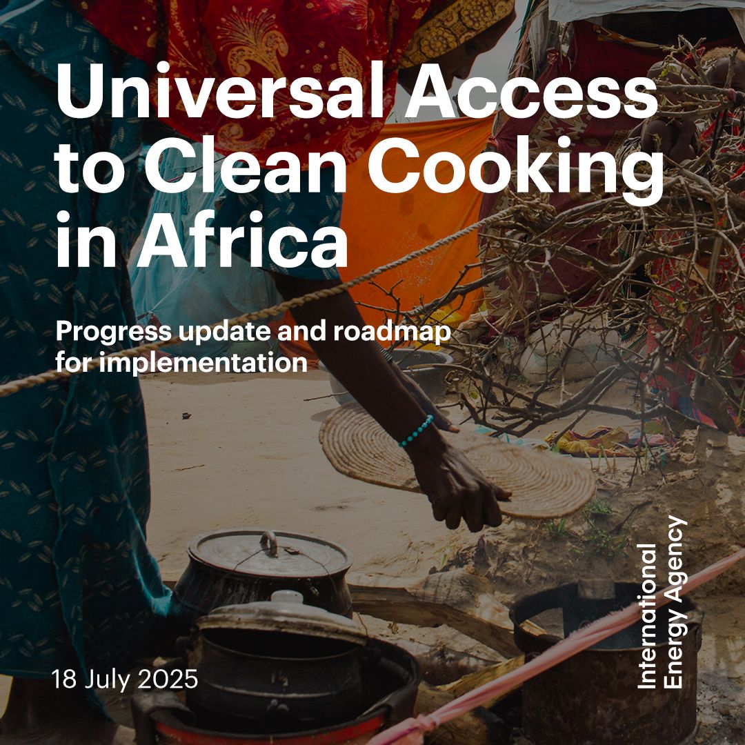 IEA's tweet image. Explore our roadmap to Universal Access on Clean Cooking in Africa 👇
Summary iea.li/44GktSg
State of play & recent progress iea.li/4kN3t1c
Outlook iea.li/3Uj3wXP
Infrastructure iea.li/40mLFCT
Implications & policies iea.li/4kPk0Sm