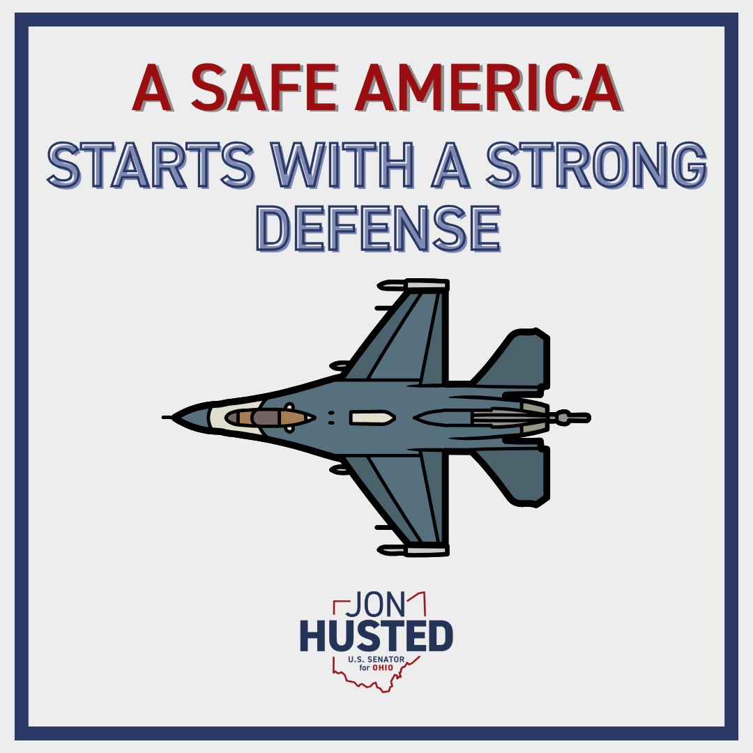 SenJonHusted's tweet image. I’m focused on making America safer, which is why I helped pass the Republican budget law to secure a historic investment in our military.