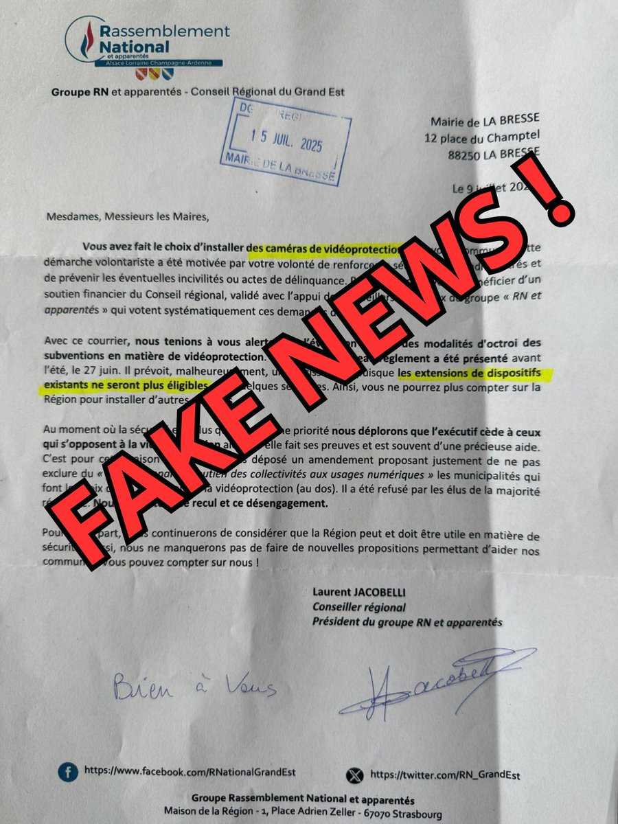 MajoriteGE's tweet image. Vidéoprotection : Refusons la démagogie et la désinformation, choisissons l’efficacité ! 
 
Contrairement aux accusations de Laurent Jacobelli, la Région Grand Est ne se désengage pas en matière de sécurité. Nous faisons le choix d’une politique responsable : adapter nos aides…