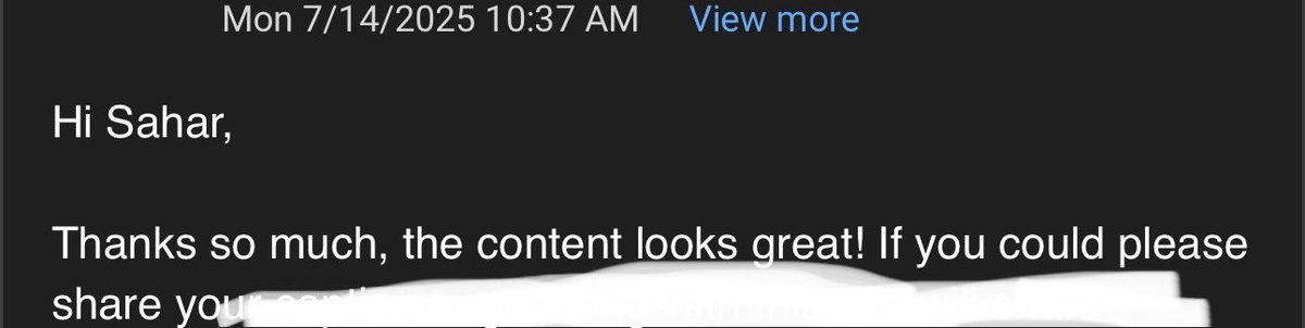 Totally forgot to share this last week! But here are some amazing feedbacks I received from 2 amazing brands last week 🤍🫶🏽