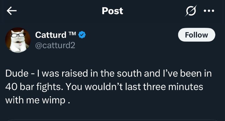 LiberateSD's tweet image. The secret to winning a fight with Catturd is to fight him when he's sober.