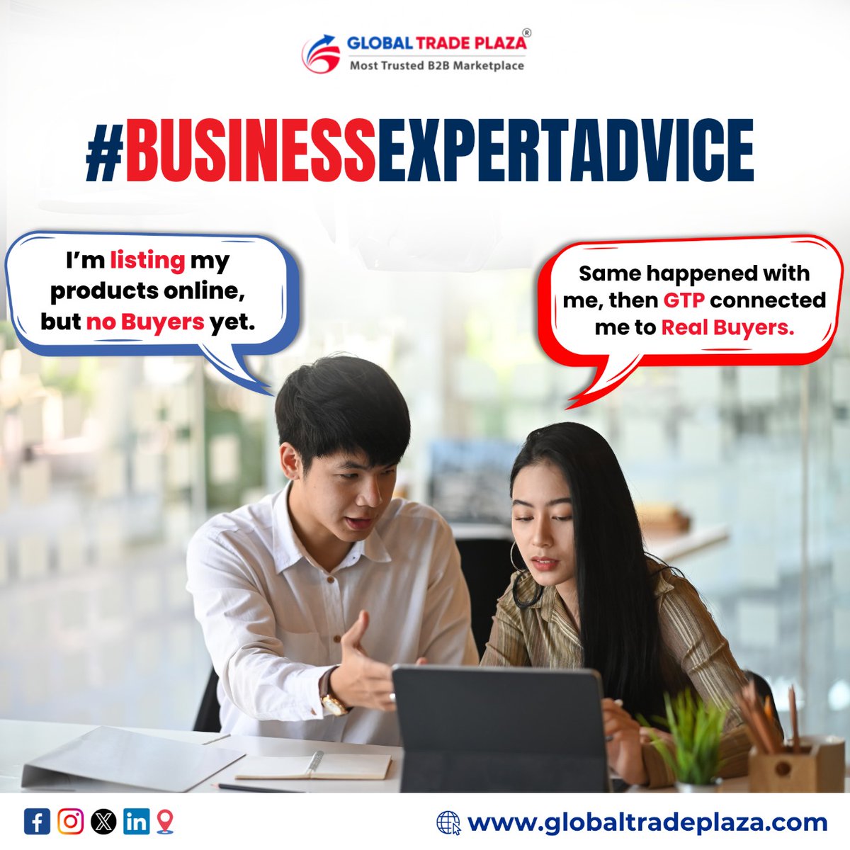Just being online isn’t enough—#visibility to the right #buyers is key. Global Trade Plaza connects you with #verified leads, grows your #exports &amp; simplifies B2B trade. Don’t wait for buyers. Let GTP bring them to you.

JOIN NOW: globaltradeplaza.com/signup

#B2B #Export #GTP #Leads