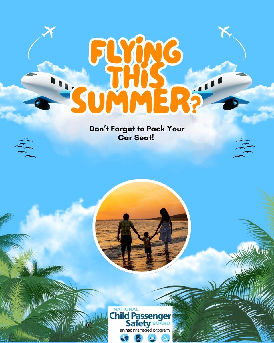 NCPSB's tweet image. Flying this summer? Did you know it is not best practice to hold your child on your lap? Learn more about flying with children: bit.ly/3FfKb0f
#KeepEachOtherSafe #TechsRule #carseat #safety #education #training #parents #children #flying #summer @NSCsafety