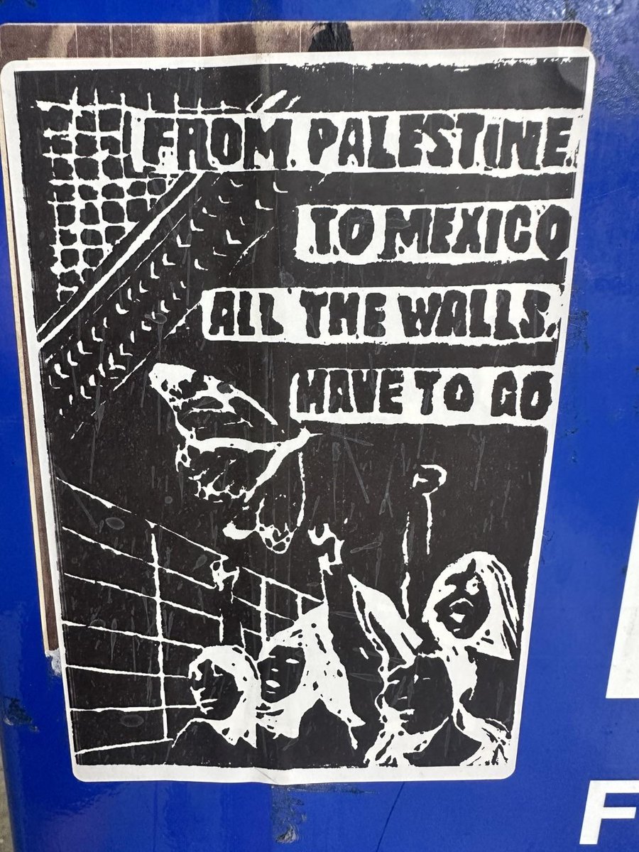 GraffitiRadical's tweet image. "From Palestine to Mexico, all walls have to go"
Sticker spotted in NYC